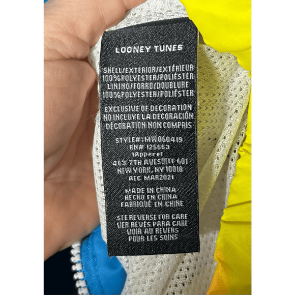 Looney Tunes Members Only Space Jam Tune Squad Full Zip Blue Windbreaker Jacket - Picture 5 of 9